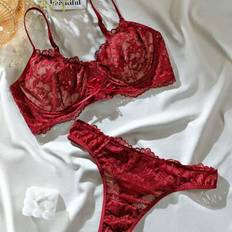 Lingerie Sets Shein Floral Lace Underwire Bra Panty Sexy Lingerie Set