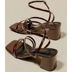 Laced - Women Heeled Sandals Shein Women's Coffee Brown High Heel Sandals