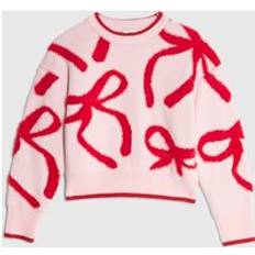 Knitted Sweaters Children's Clothing River Island Girls Pink Fluffy Bow Jumper