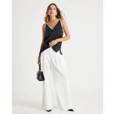 River Island Womens Black Satin Contrast Binding Cami Top