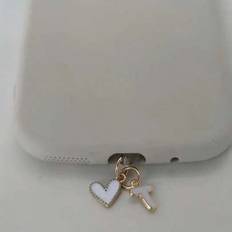 Mobile Phone Cleaning Shein White Heart-Shaped Phone Dust Plug Type-C