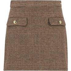 Barbour Skirts Barbour Sophia Check Merino Wool Mini Skirt - Brown