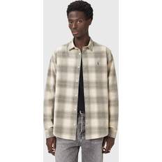AllSaints Oxford Shirts AllSaints Yuki Check Cotton Shirt - Sandshell Taup