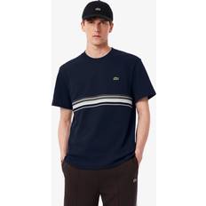 Lacoste T-shirts Lacoste French Made Striped Band T-shirt - Midnight Blue