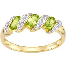Eternity Rings - Yellow Mogul 9ct Yellow Gold Peridot Diamond Eternity Ring