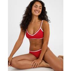 Red Bikini Tops Accessorize Blanket Stitch Bikini Top - Red