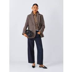John Lewis Herringbone Medium Fit Wool Collared Blazer