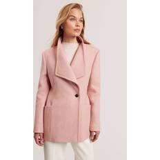 Pink - Wool Coats Ted Baker Evigna Sculpted Wool Rich Coat - Pink