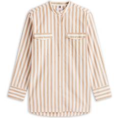 Tommy Hilfiger Natur Skjortor Tommy Hilfiger Collarless Poplin Shirt - Banker STP Safari Canvas