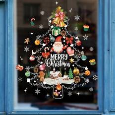 Multicoloured Window Film Shein Colored Light Tree Glass Decor Sticker Window Film