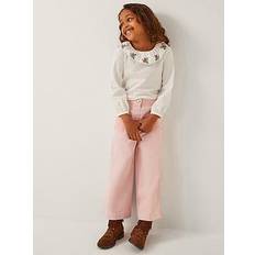 Pink Trousers Monsoon Girls Twill Crochet Pocket Trousers - Pink