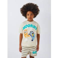Brown Pyjamases Children's Clothing Bluey Kids Cotton Shortie Pyjamas - Cream/Brown