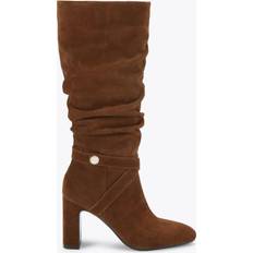 Carvela Suede Slouch Knee High Boots - Mid Brown