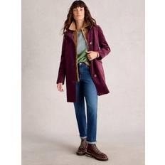 Velvet Outerwear White Stuff Karla Funnel Neck Overcoat Plum - Purple