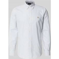 Polo Ralph Lauren Ventilerande Skjortor Polo Ralph Lauren Cotton Stripe Long Sleeve Collar Shirt - Shamrock/White