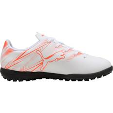 White Football Shoes Puma Attacanto Turf Training Football Boots - White/Red