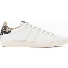 Leon Leather Low Top Trainers Founded - White/Black