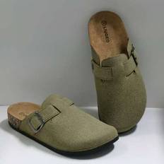 Shein Women Suede Clogs Leather Mules Cork Footed Slip On Sandals - EUR36-45
