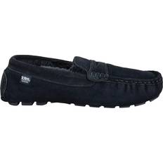 Vandtæt Mokkasiner Isotoner Mens Suede Slippers With Water Repellency - Navy