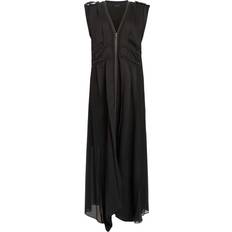 AllSaints Midi Dresses AllSaints Amala Asymmetric Sleeveless Midi Dress - Black