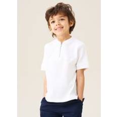 Zipper Polo Shirts Children's Clothing Angel & Rocket Popcorn Knit Varsity Polo Shirt