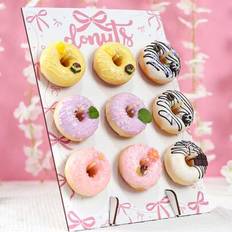 Pink Table Decorations Shein Pink Bow Wooden Donut Display Stand