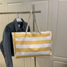Yellow Beach Bags Shein Large Waterproof Beach Tote Bag With Zipper Sandproof - Design