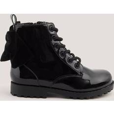 Girls Dazzle Laces Bow Boots - Black