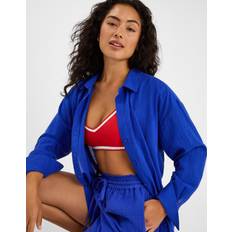 Blå Saronger & Coverups Accessorize Blue Long Sleeve Beach Cover-Up Shirt