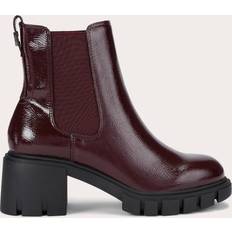 Women Chelsea Boots Carvela Ignite Leather Block Heel Chelsea Boots - Red