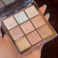Makeup Temu Shimmering 9-Color Eyeshadow Palette Plant-Based Squalane Mixed Matte Metallic