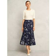 Hobbs Skirts Hobbs Floral Flared Shoe Label - Blue/Multi