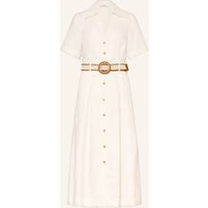 Men - White Dresses Reiss Anita Belted Pure Linen Shirt Dress - Ivory