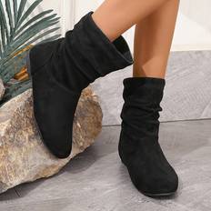Black Ankle Boots Temu Ankle Boots With Slip-On And