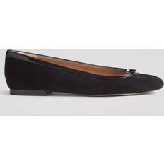 LK Bennett Low Shoes LK Bennett Dollie Suede Ballerina Pumps Leather Ballet Flats - Black