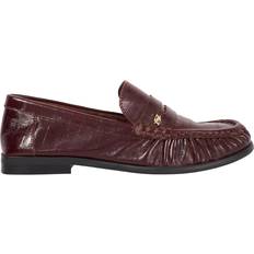 Red - Women Loafers Dune London Grisella Leather Loafers - Burgundy
