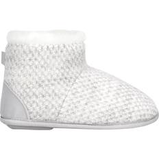 Ladies Sparkle Knit Boot Slippers - Light Grey