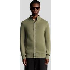 Green - Men Cardigans Lyle & Scott Military Cotton Blend Cardigan