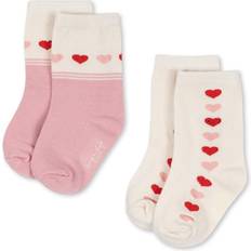Jaquard Strumpor Heart 2-Pack - Rosa