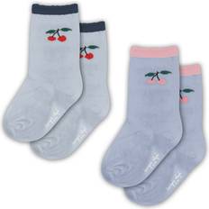2-Pack Jaquard Frill Socks - Blue Fog Purple