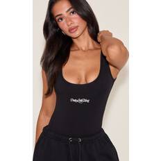 PrettyLittleThing Petite Scoop Neck Bodysuit - Black