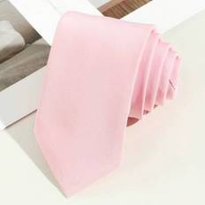 Men - Stripes Ties Shein Men Light Pink Fine Stripe Textured Necktie