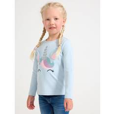 Lindex Overdele Lindex Top Ls Unicorn Face - Blue