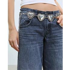 Grey Belts Stradivarius Metal Heart Belt - Grey