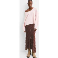 Bruna - Midikjolar Pull&Bear Brun Midikjol I Spets - Brown