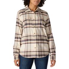 Carhartt Women Shirts Carhartt Tencel Fiber Series Relaxed Fit Plaid Shirt - Chalk