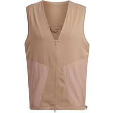 Adidas Brown Vests adidas Trefoil Solid Color Side Pocket Zippered Vest - Brown