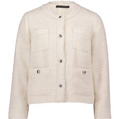 Betty Barclay Dame Blazere Betty Barclay Tweed Frynse Blazer Jakke Tweed - Beige