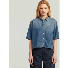 G-Star Dam Skjortor G-Star Boxy Relaxed 1-Pocket Shirt Faded Terme - Blus Blå