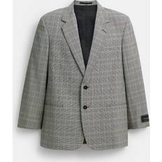 Men - Oversize Blazers Coach Two Button Blazer Large - Grey/Blue Plaid